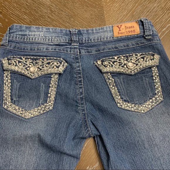 Firm Price- Blue medium jeans with decorative pockets - Picture 1 of 13